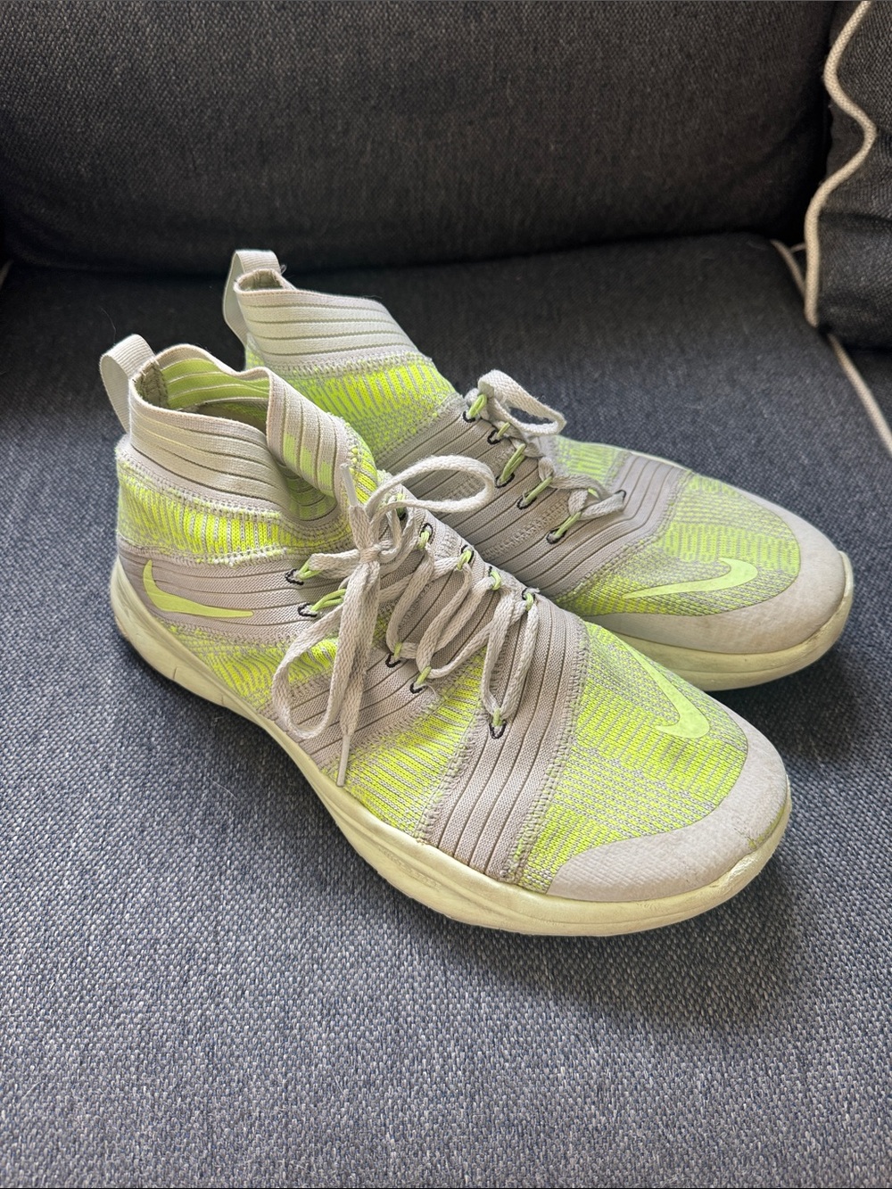 Nike Men's High-Top Athletic Shoes - Gray & Neon Green